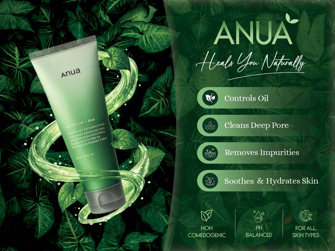Anua Skincare Banner, graphic design by Namirah Tarannum