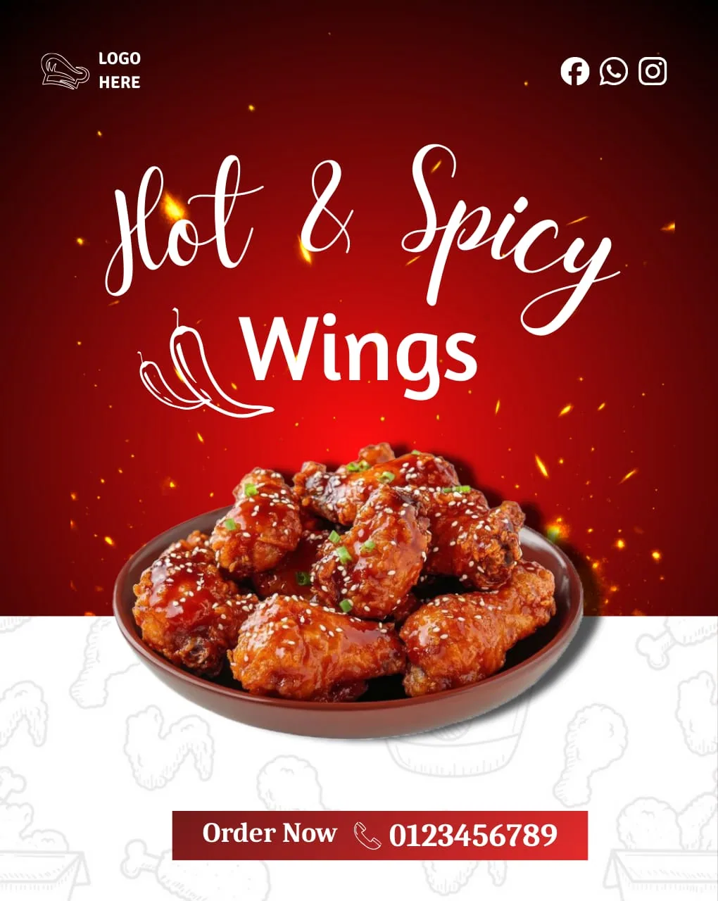 Hot & Spicy Wings, graphic design by Namirah Tarannum