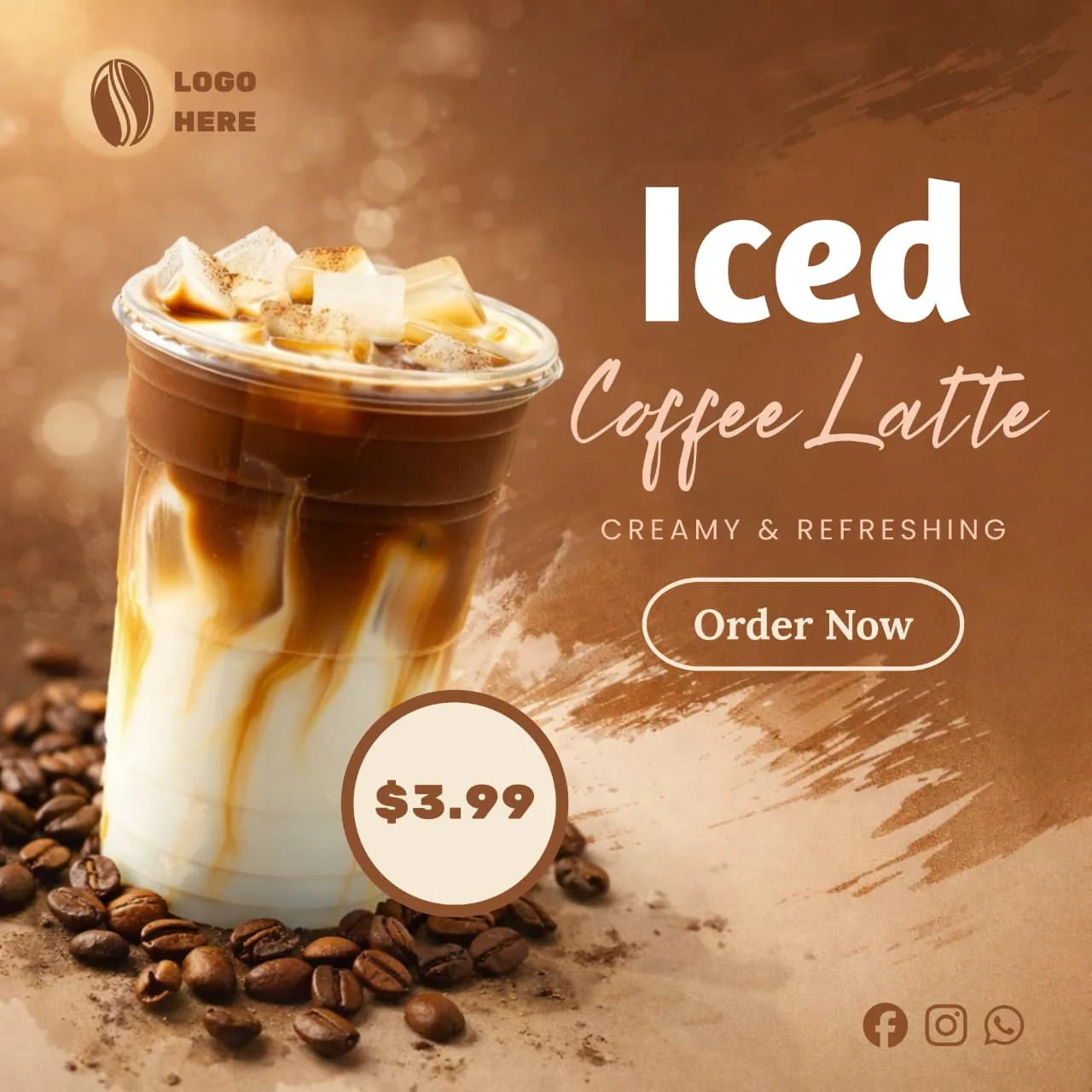 Iced Coffee Latte, graphic design by Namirah Tarannum