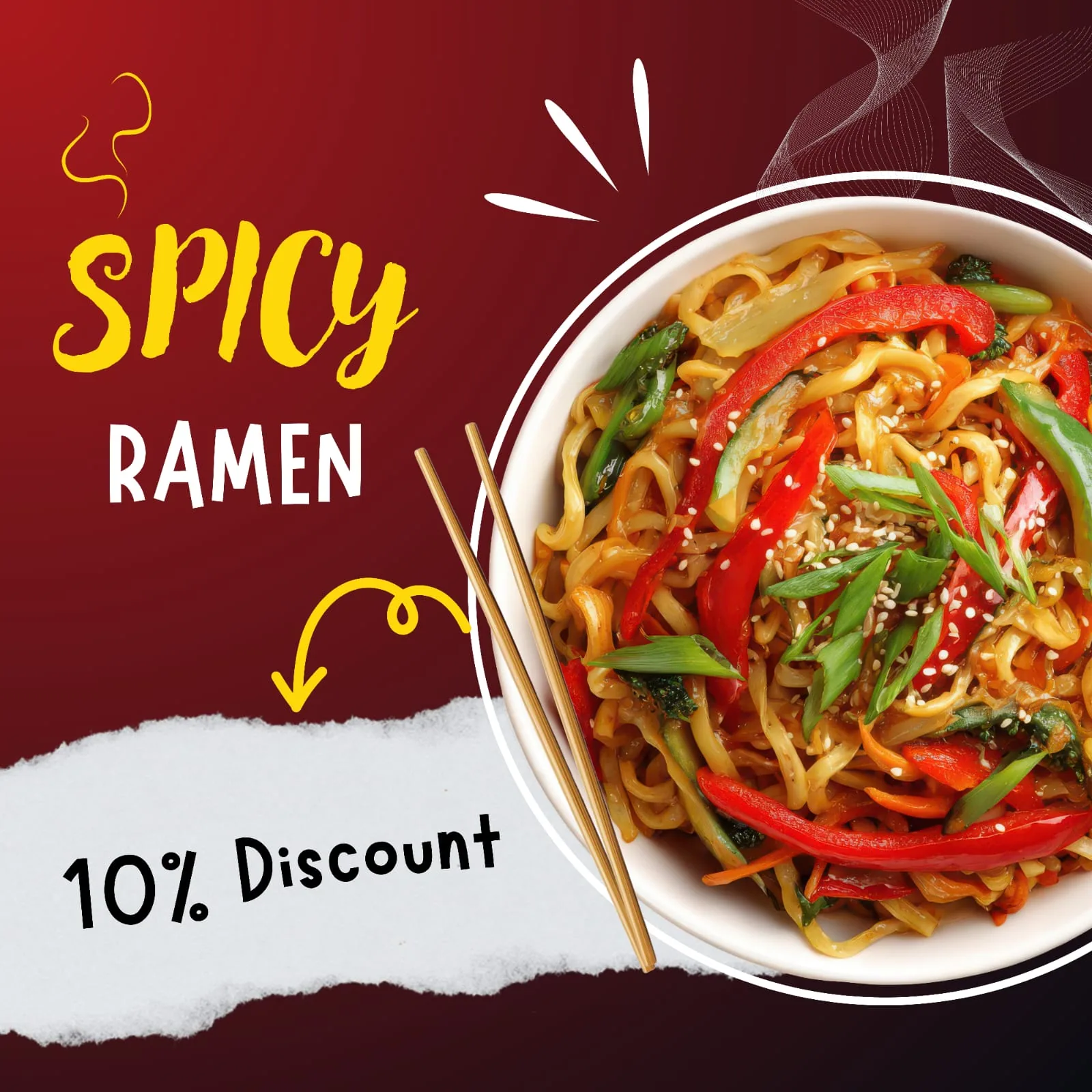 Spicy Ramen, graphic design by Namirah Tarannum